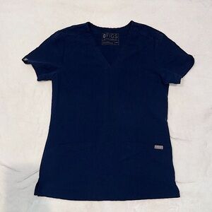 Figs Casma Navy Blue Scrub Top Size XXS